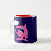 キャプションのキャラクターのマグカップを追加する ツートーンマグカップ (正面左)