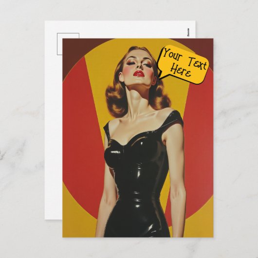 キャプションの追加ヴィンテージレトロのロゴ シーズンポストカード (正面/裏面)