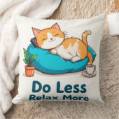 キャプション付きの猫のくつろぎデザイン クッション (ブランケット)