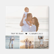 キャプション付きコラージュ編集可能カラーフォトマグネット