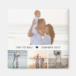 キャプション付きコラージュ編集可能カラーフォトマグネット マグネット