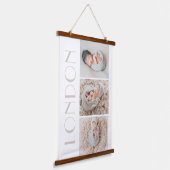 キャプション付きフォトストリップ編集可能カラーウォールタペストリー 吊り下げ型タペストリー (傾斜あり)