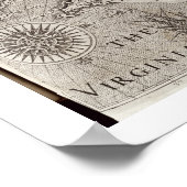 キャプタによって発見され説明されたバージニアの地図 ポスター (角)