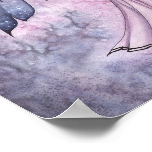 キャプチャされた空の紫の妖精アートポスター ポスター (角)