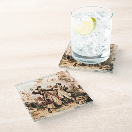 キャプチャー、海賊黒ひげ、アン女王の復讐 ガラスコースター (アングル)