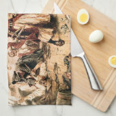 キャプチャー、海賊黒ひげ、アン女王の復讐 キッチンタオル (四つ折り)