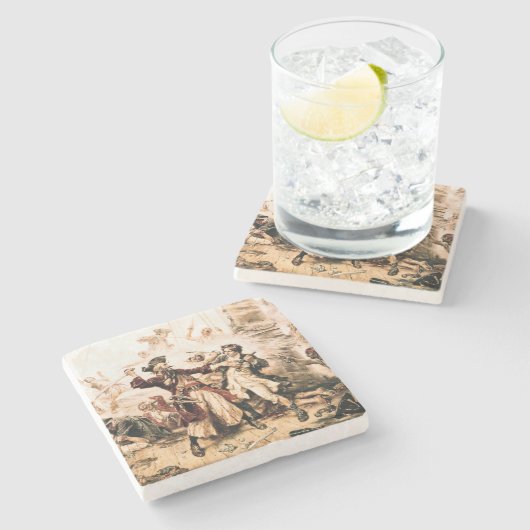 キャプチャー、海賊黒ひげ、アン女王の復讐 ストーンコースター (横)