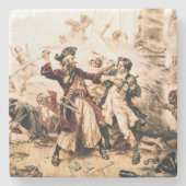 キャプチャー、海賊黒ひげ、アン女王の復讐 ストーンコースター (正面)