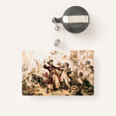 キャプチャー、海賊黒ひげ、アン女王の復讐 バッジ (裏面リトラクタブル付き)