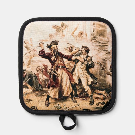 キャプチャー、海賊黒ひげ、アン女王の復讐 鍋敷き (正面)