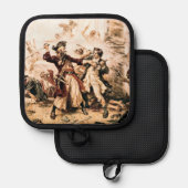 キャプチャー、海賊黒ひげ、アン女王の復讐 鍋敷き (正面/裏面)