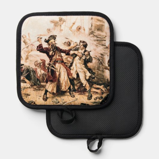 キャプチャー、海賊黒ひげ、アン女王の復讐 鍋敷き (正面/裏面)