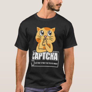 キャプチャ猫ロボットデザイン Tシャツ