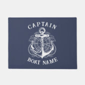 キャプテパーソナライズされたン航海のボートネームいかり ドアマット (正面)