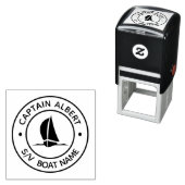 キャプテンあなたの名前Sailboat自己インクスタンプ セルフインキングスタンプ (インサイチュ)