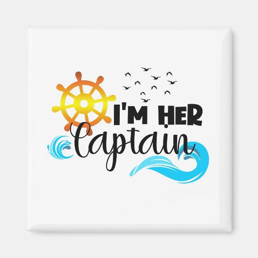 キャプテンいかりカップルクルーズバレンタインデー マグネット (正面)