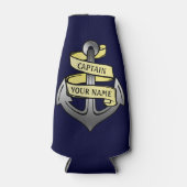 キャプテンいかりシップ航海のボートシー名前をカスタムする ボトルクーラー (正面)