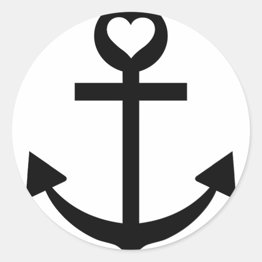 キャプテンいかりハート ラウンドシール (正面)