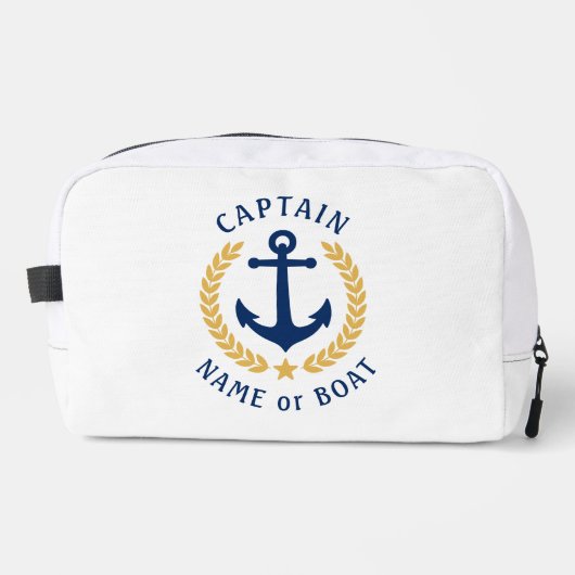 キャプテンいかりボートネーム金ゴールドローレルスタートラベル ドップキット (正面)