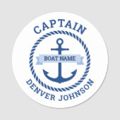 キャプテンいかり縁どロープのボート名のバナー 名札 (正面)