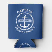 キャプテンいかり縁どロープのボート名のバナー 缶クーラー (正面)