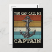 キャプテンおもしろいセイボートユーモアいかりセーラー ポストカード (正面/裏面)