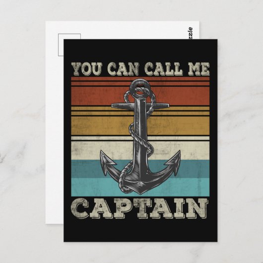 キャプテンおもしろいセイボートユーモアいかりセーラー ポストカード (正面/裏面)