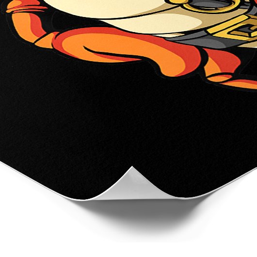 キャプテンおもしろいロブスター海賊ジョリーロジャーコクラセア ポスター (角)