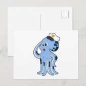 キャプテンとしてタコに帽子を被せる ポストカード (正面/裏面)