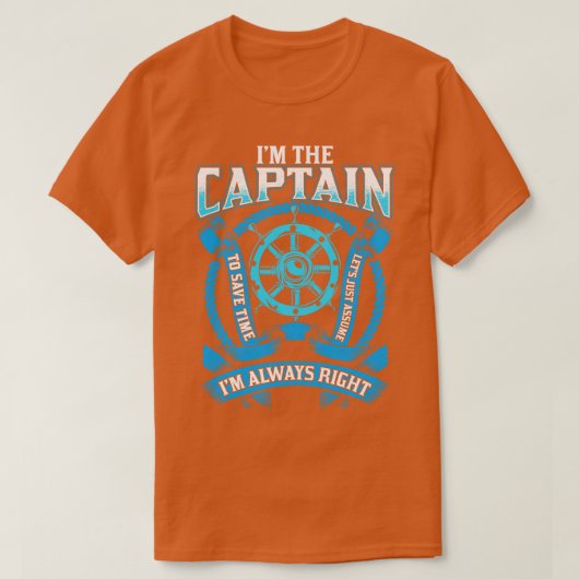 キャプテンのイムはいつも右のボート Tシャツ (デザイン正面)