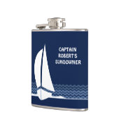 キャプテンの名前が書かれたサンダウナー フラスク (左)