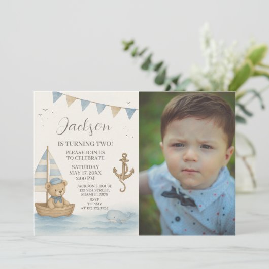 キャプテンの航海の誕生日招待状（写真） 招待状 (スタンド正面)