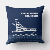 キャプテンまたはボートの名前(カスタマイズ可能) クッション (裏面)
