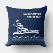キャプテンまたはボートの名前(カスタマイズ可能) クッション (正面)