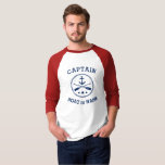 キャプテンまたはボート名航海のいかりオール星 Tシャツ<br><div class="desc">ネイビーブルーのスポーティなメンズ2トーンTシャツ赤と白は、カスタムいかり付き航海ので、オールとスターを交差し、キャプテンの名前やボートネームをパーソナライズされた付けている。</div>
