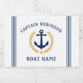 キャプテンアンドボートネームいかり金ゴールドローレルミニ スパークリングワインラベル (シングルラベル)