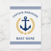 キャプテンアンドボートネームいかり金ゴールドローレルミニ ワインラベル (シングルラベル)