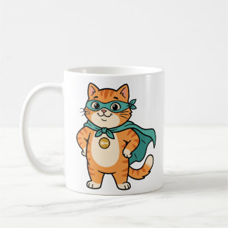キャプテンウィスカートン - かわいいスーパーヒーロー オレンジタビーC コーヒーマグカップ