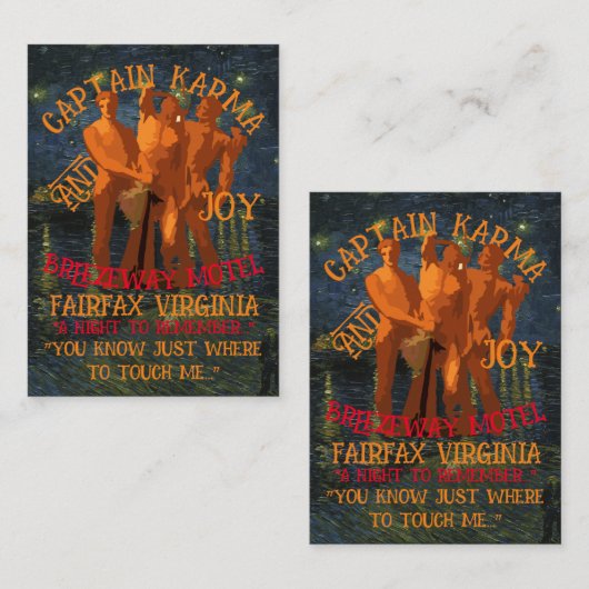 キャプテンカルマ&ジョイブリーザウェイモーテルフェアファックスVA エンクロージャーカード (正面/裏面)
