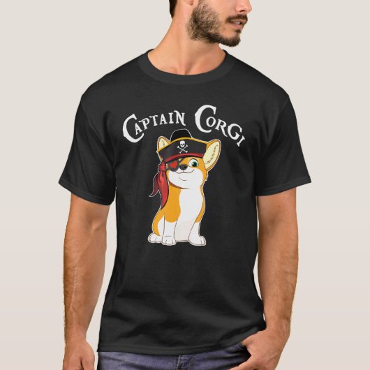 キャプテンコーギー海賊犬コーギー Tシャツ (正面)