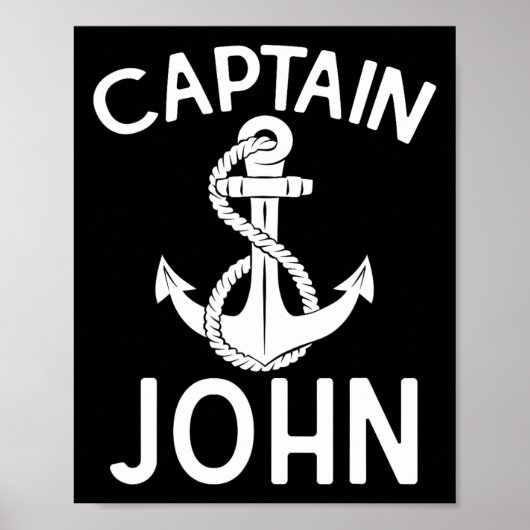 キャプテンジョンボート船ヨットいかり ポスター (正面)