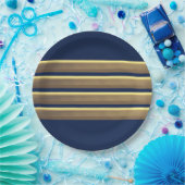 キャプテンストライプ金ゴールド ペーパープレート (パーティー)