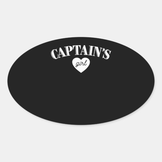 キャプテンズガールTかわいいボート軍隊パイロットチーム 楕円形シール (正面)