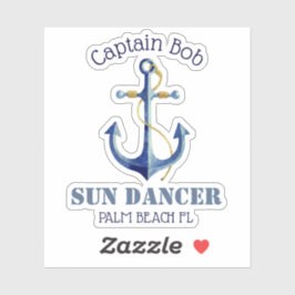 キャプテンズネームボート名本格航海のいかり シール