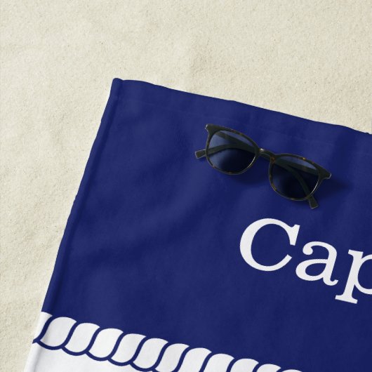 キャプテンズホイールロ航海のープの名前の追加 ビーチタオル (インサイチュ)