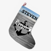 キャプテンセイリングいかりセーラービーチ航海の名 ラージクリスマスストッキング (正面 (吊り時))