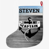 キャプテンセイリングいかりセーラービーチ航海の名 ラージクリスマスストッキング (裏面)