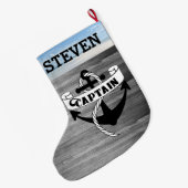 キャプテンセイリングいかりセーラービーチ航海の名 ラージクリスマスストッキング (裏面 (吊り時))