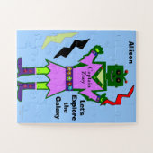 キャプテンゾーイ女の子ロボットピンクの衣装の花 ジグソーパズル (横)