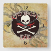 キャプテンダッド - 深海に抱かれて スクエア壁時計 (正面)